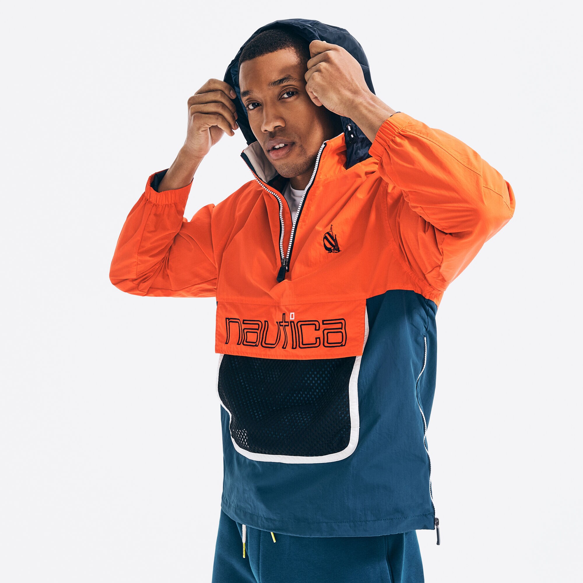 COLORBLOCK GRAPHIC SPINNAKER JACKET,Lure Red,large