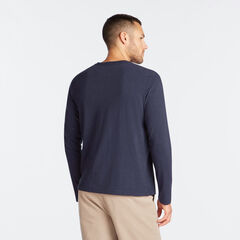 SAILBOAT BLUE PRINT LONG SLEEVE GRAPHIC TEE,Navy,large