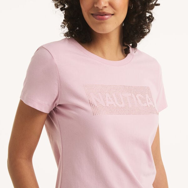 Rhinestone Logo Graphic T-Shirt