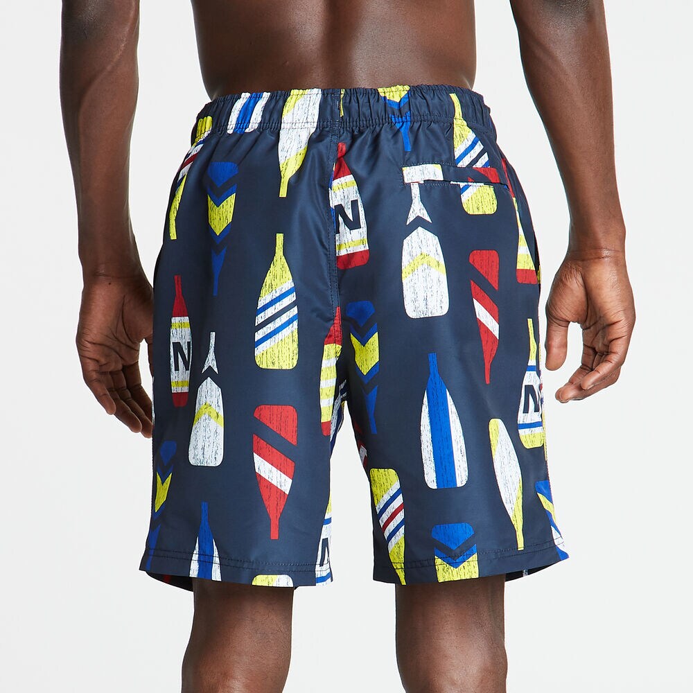 8" SWIM TRUNK IN OAR PRINT,Navy,large