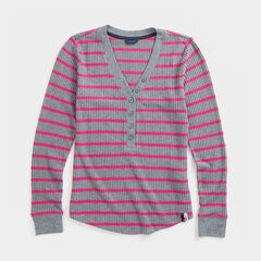 STRIPE THERMAL HENLEY,Quarry Heather,large