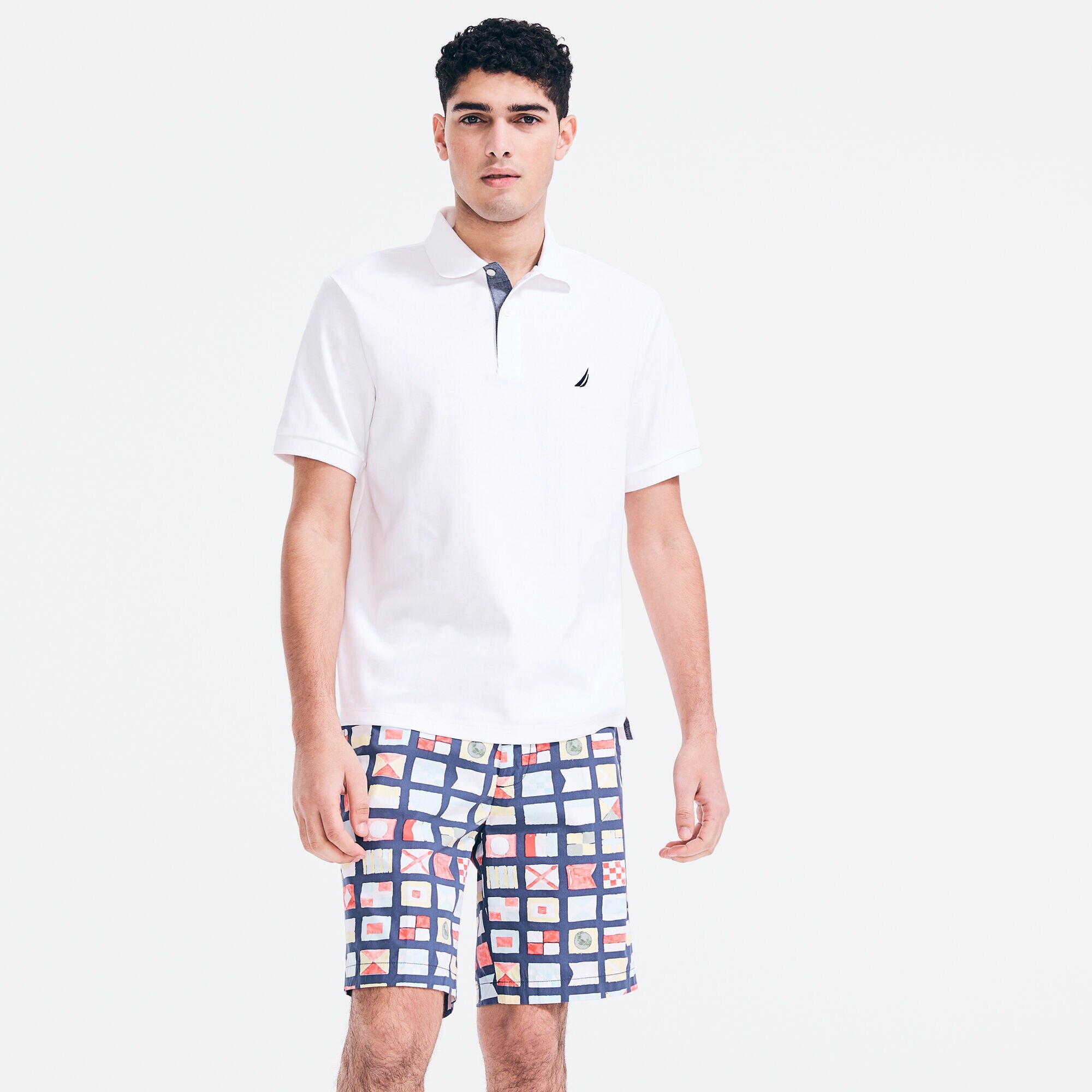 CLASSIC FIT BRAND ICON POLO,Bright White,large