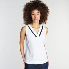 SLEEVELESS POPLIN TOP,Bright White,large