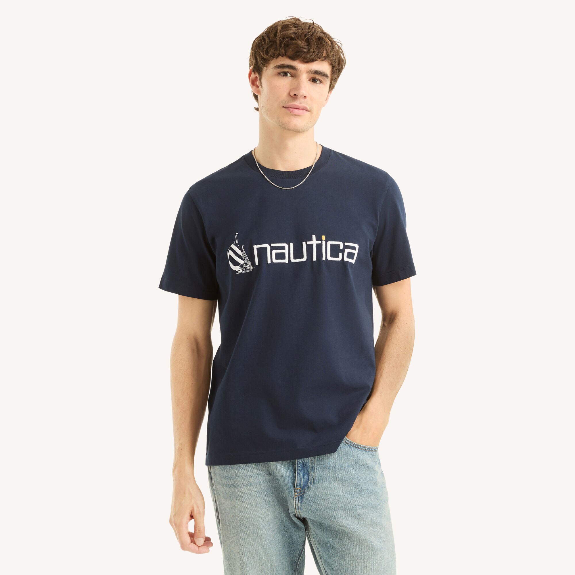 Logo Graphic T-Shirt,Stellar Blue Heather,large