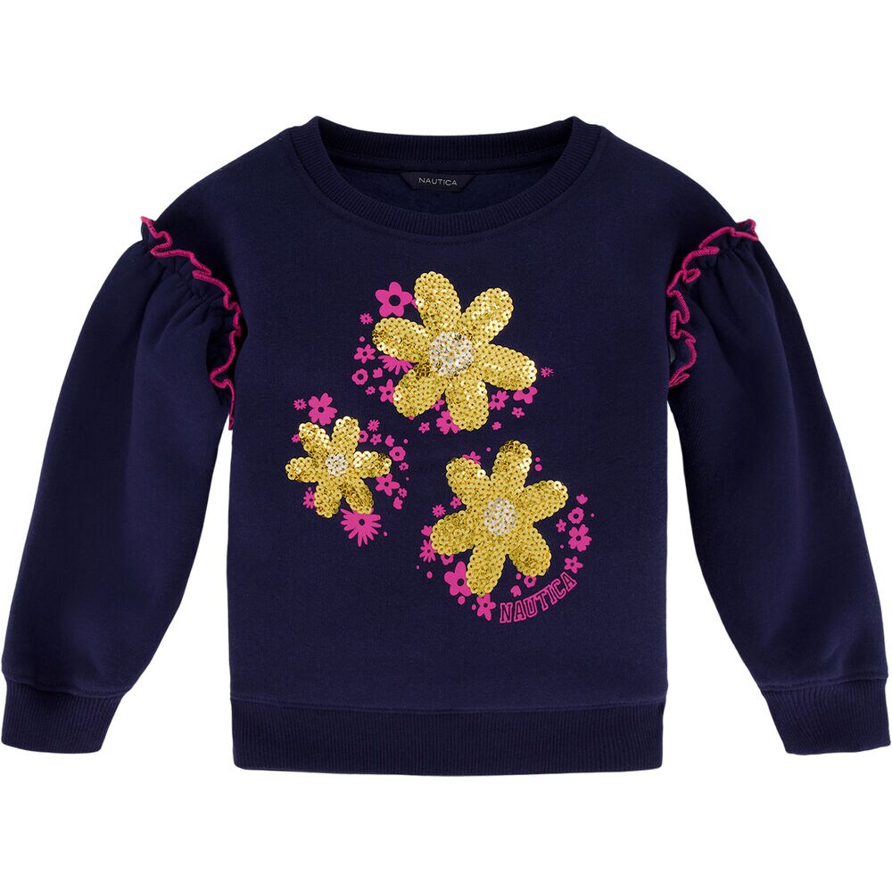 Toddler Girls' Fleece Sweatshirt (2T-4T),Navy,large