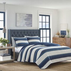 Briars Navy Full/Queen Quilt,Capri Blue,large