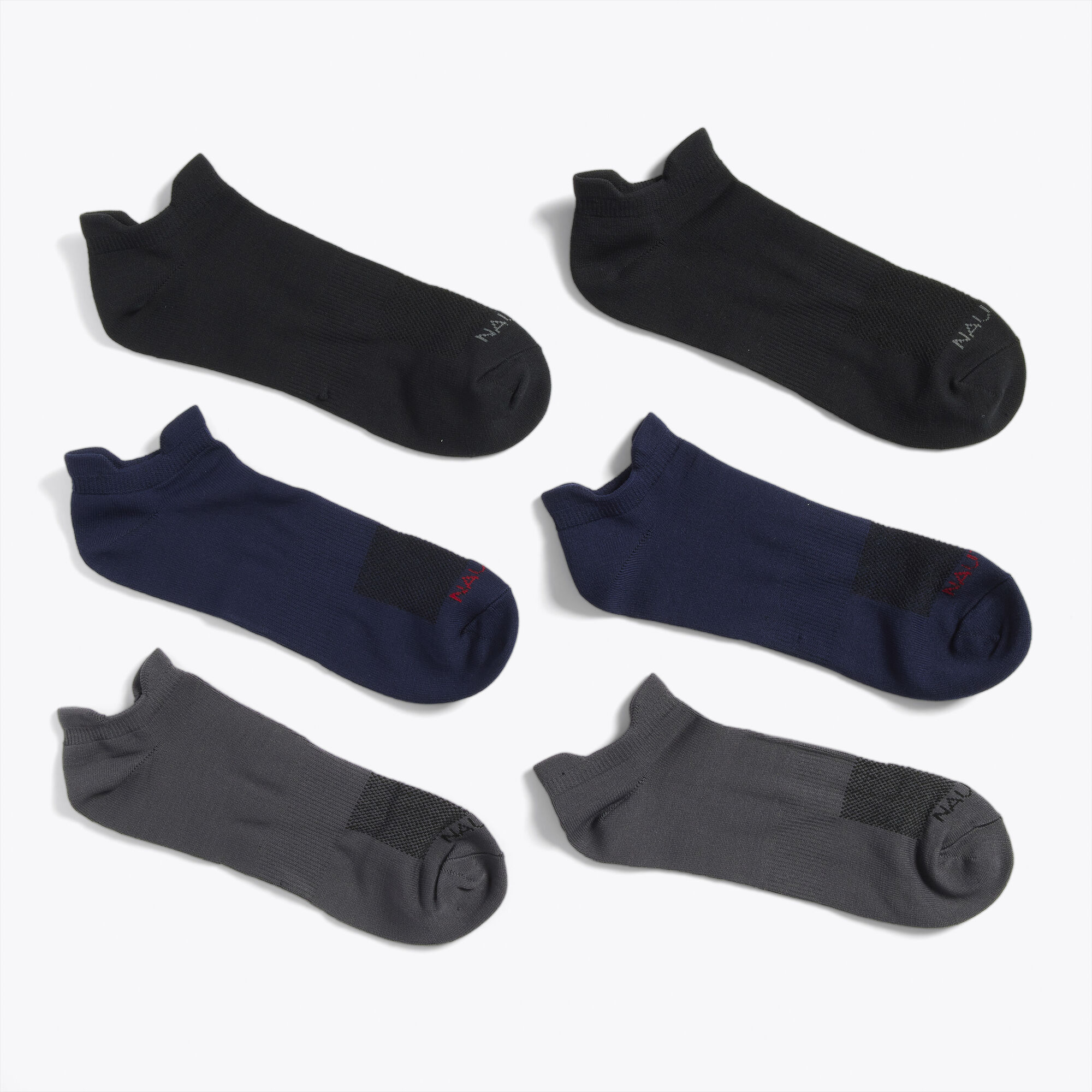 ATHLETIC LOW-CUT MICROFIBER SOCKS, 6-PACK,Black Onyx,large