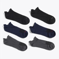 ATHLETIC LOW-CUT MICROFIBER SOCKS, 6-PACK,Black Onyx,large