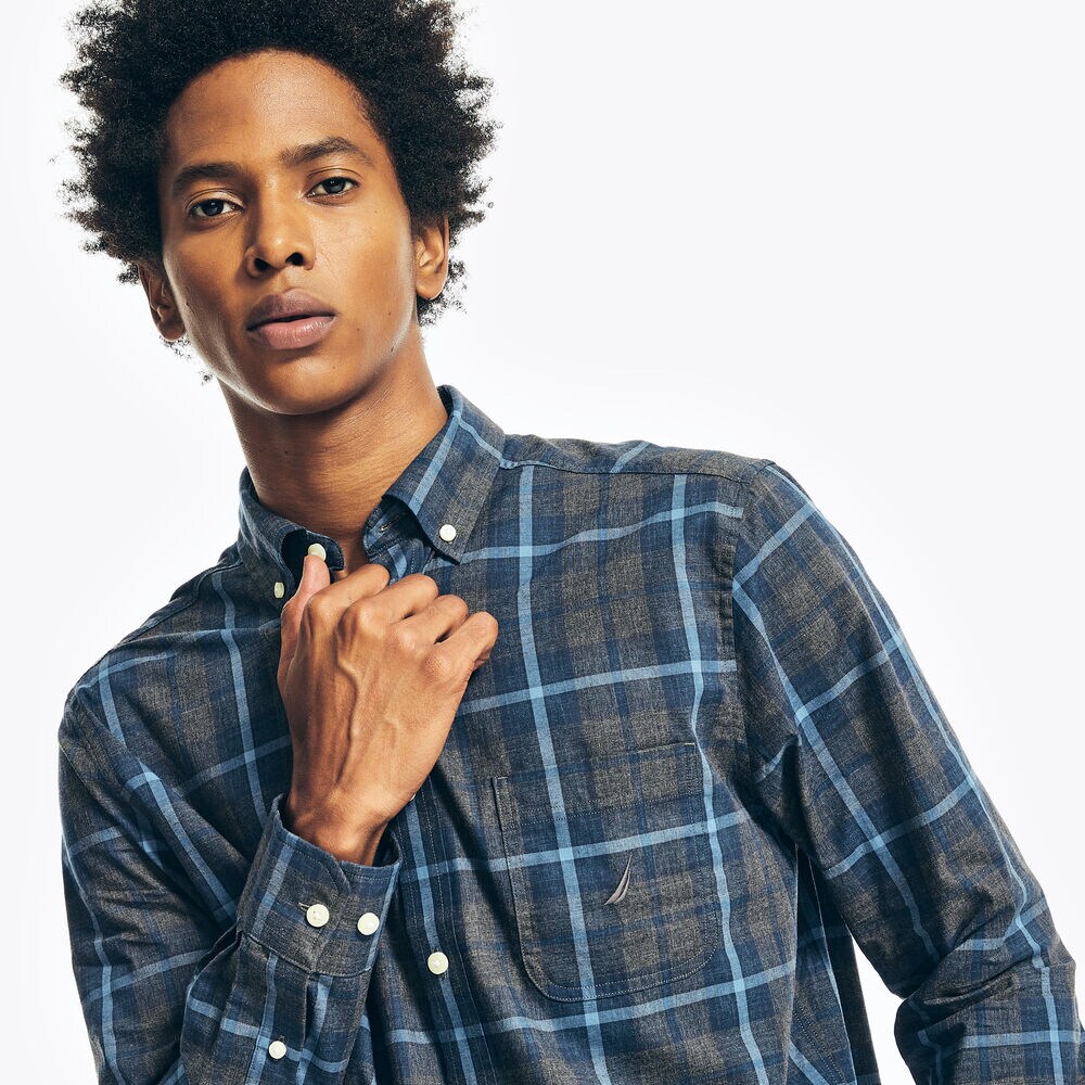 PLAID SHIRT,Grey Heather,large