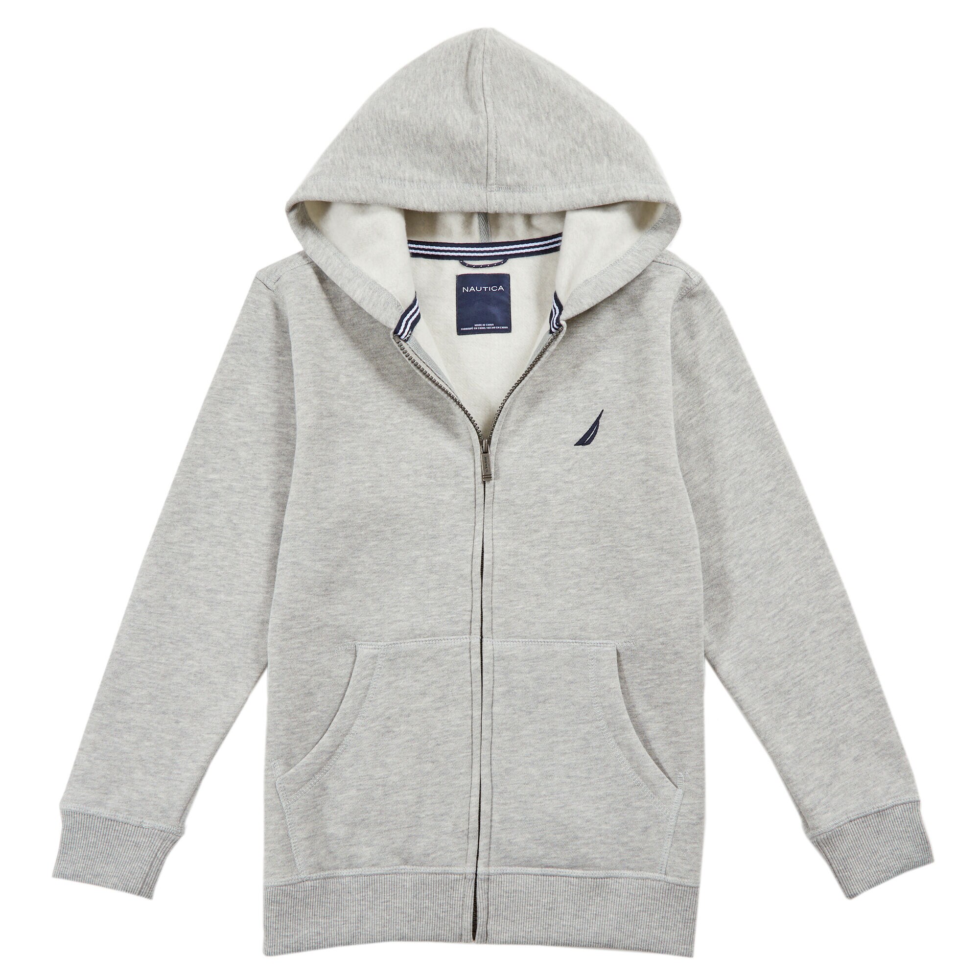 Little Boys' Full-Zip Hoodie,Grey Heather,large