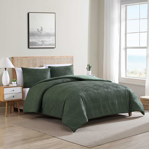 Point Harbor Green Full Queen Comforter-Sham Set