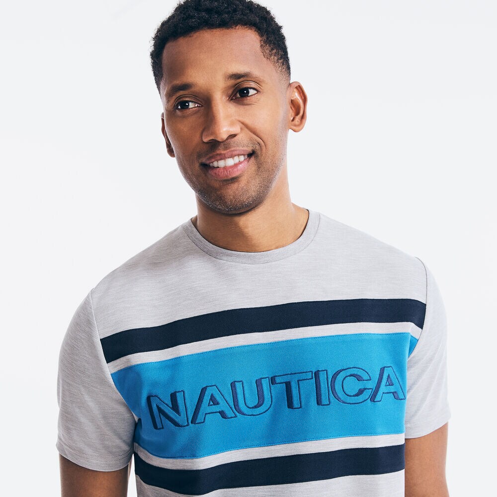NAVTECH SUSTAINABLY CRAFTED LOGO T-SHIRT,Grey Heather,large
