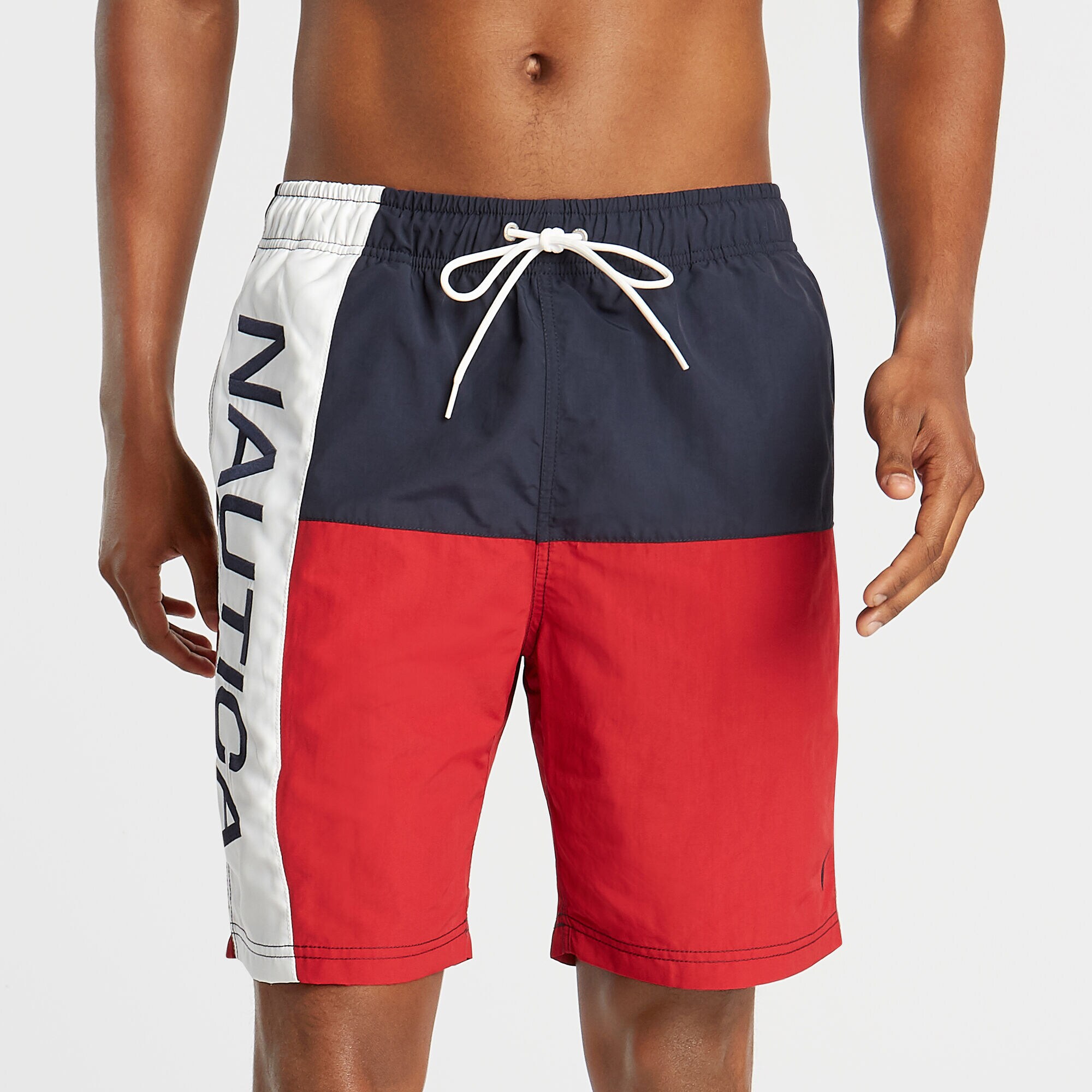 8" COLORBLOCK SWIM TRUNK,Nautica Red,large