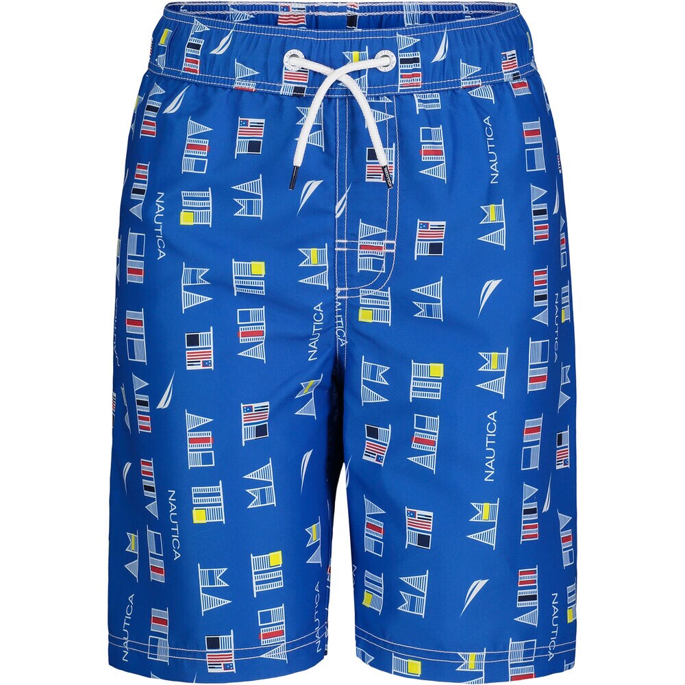 LITTLE BOYS' FLAG PRINT SWIM SHORT (4-7),True Navy,large