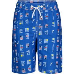 LITTLE BOYS' FLAG PRINT SWIM SHORT (4-7),True Navy,large