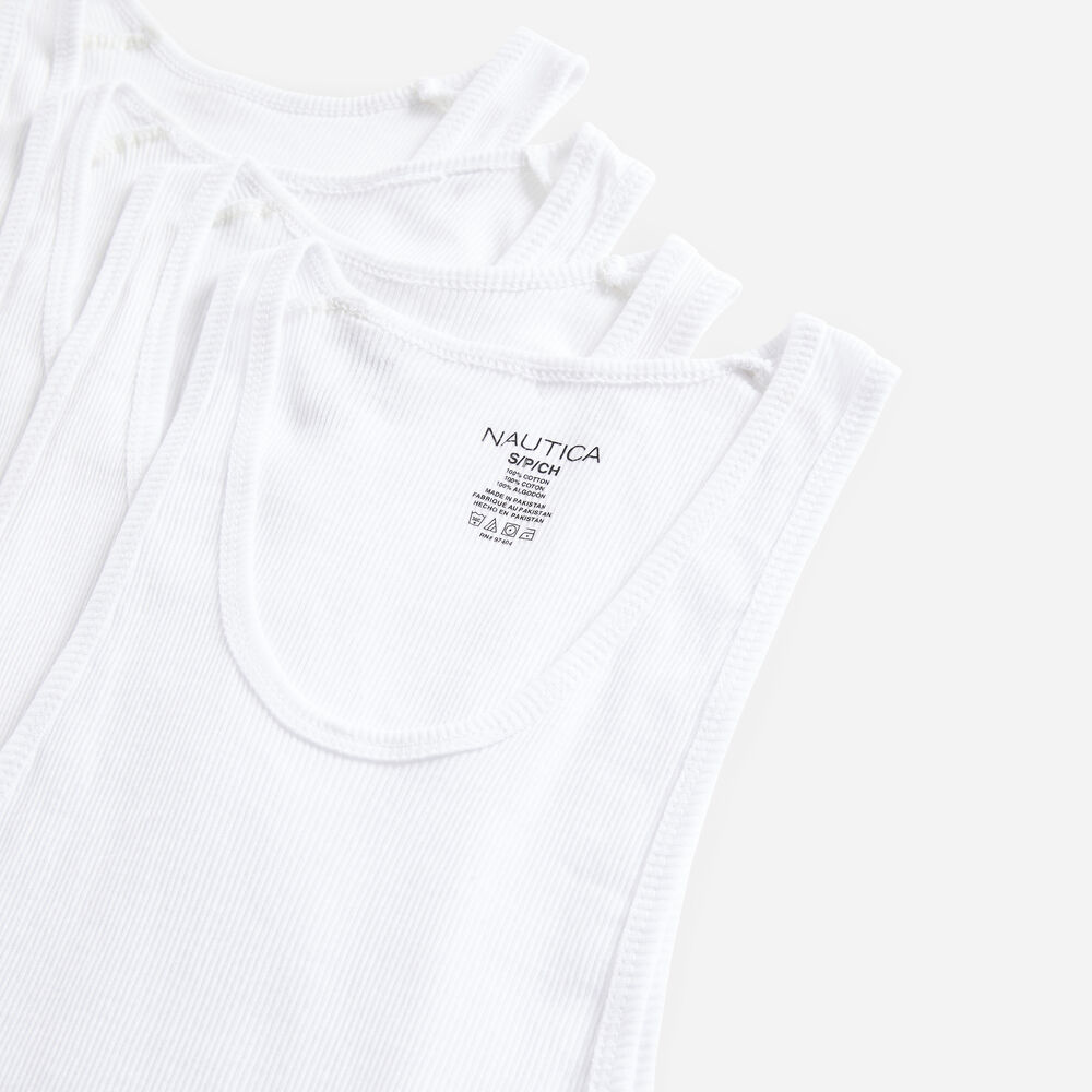RIBBED TANK TOP- 4-PACK,Antique White Wash,large