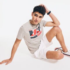 FLAGS GRAPHIC T-SHIRT,Grey Heather,large