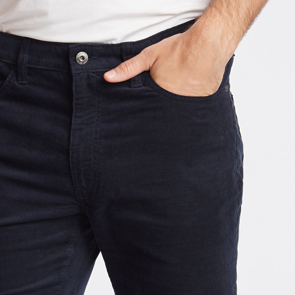 STRAIGHT FIT CORDUROY PANT WITH STRETCH,Navy,large