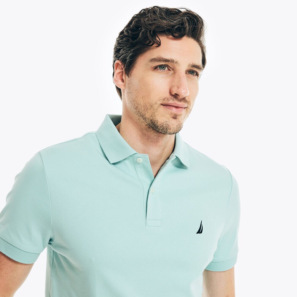 SLIM FIT INTERLOCK POLO,Harbor Mist,large