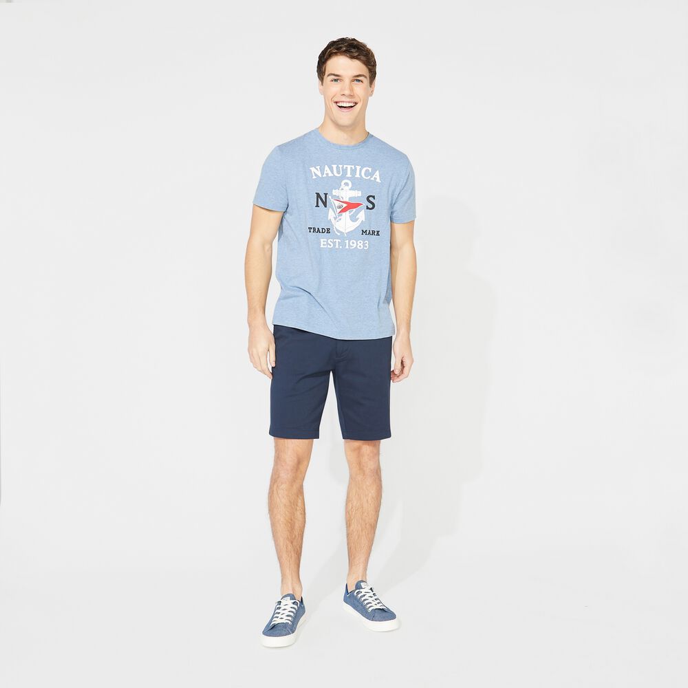 BIG & TALL ANCHOR GRAPHIC TEE,Anchor Blue Heather,large