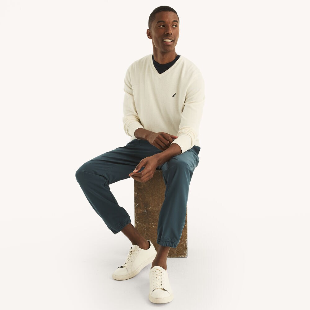 Navtech V-Neck Deck Sweater,Marshmallow,large