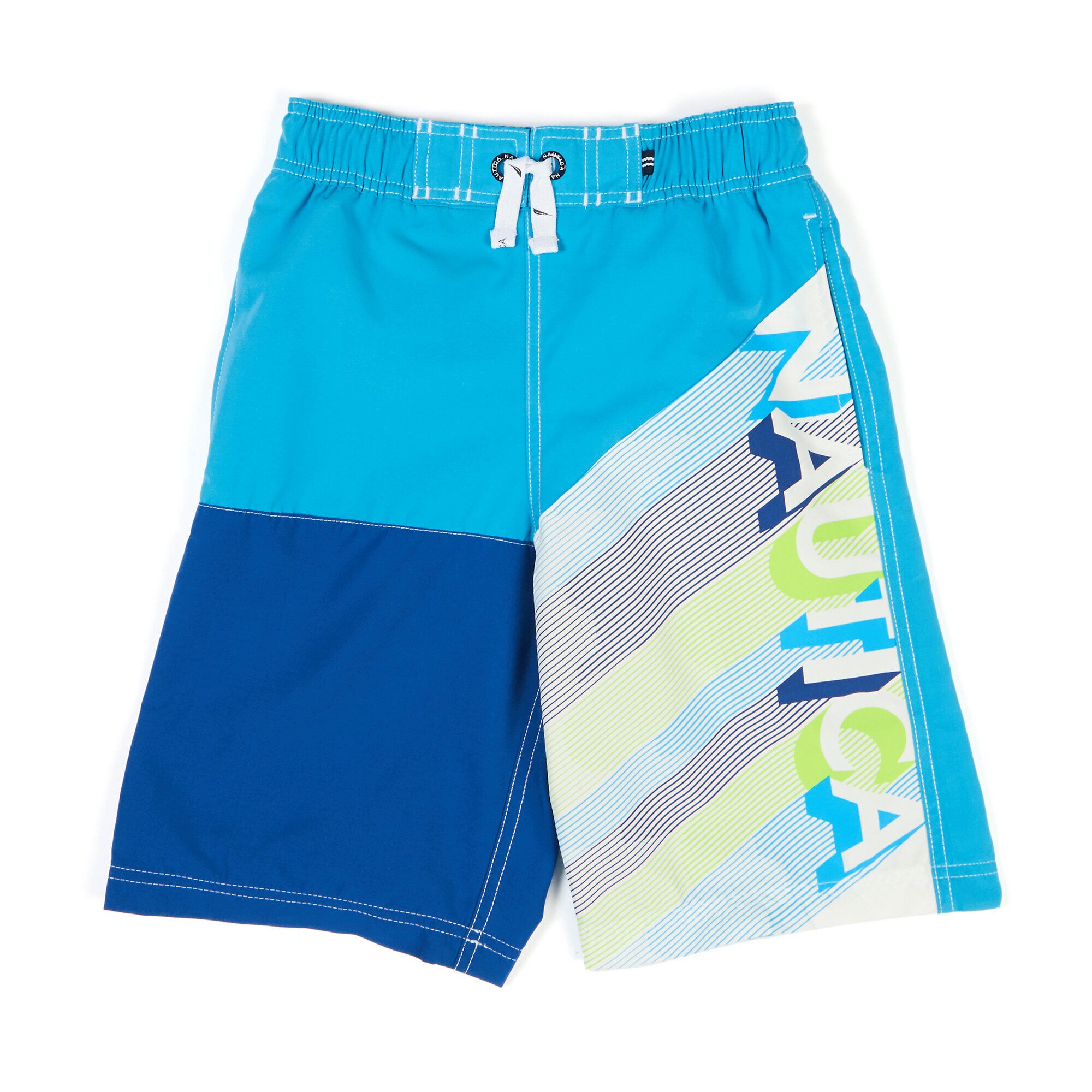 Boys' Manos Colorblock Swim Trunks (8-20),Pure Deep Sea Wash,large