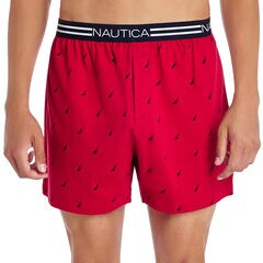 STRETCH SAIL PRINT KNIT BOXERS,Dark Acacia,large