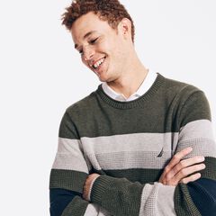 TEXTURED STRIPED SWEATER,Dark Hunter,large