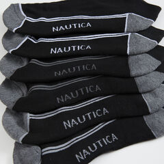 LOGO ATHLETIC SOCKS, 6-PACK,Black,large