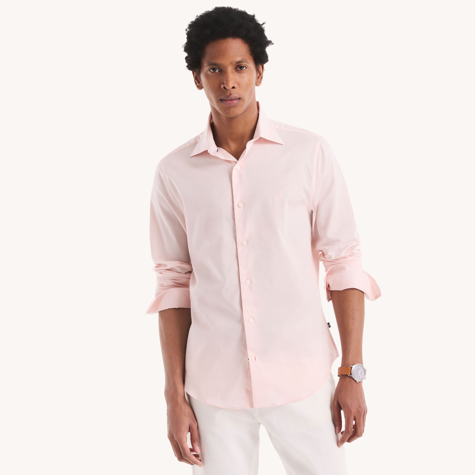 Slim Fit Wrinkle-Resistant Shirt,Buoy Red,large