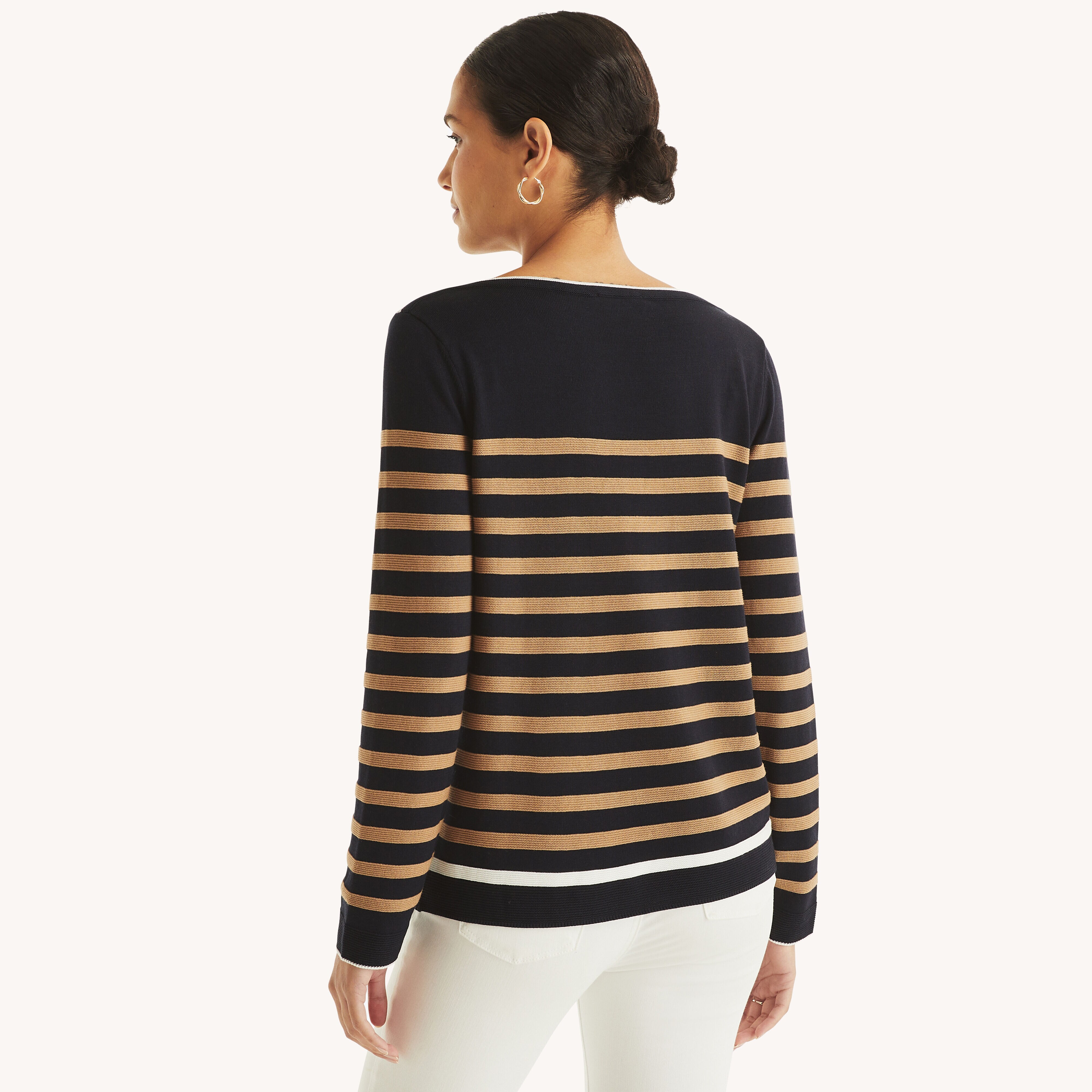 トップスその他 NAUTICA NTC x SL Sweatshirt Navy NSW3373NAZ Striped Boatneck Sweater | Nautica