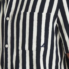 Striped Button-Down Shirt,Stellar Blue Heather,large