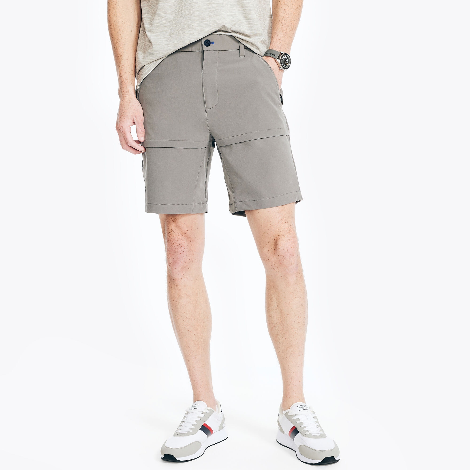 NAVTECH 8.5" UTILITY SHORT,Pewter Grey,large