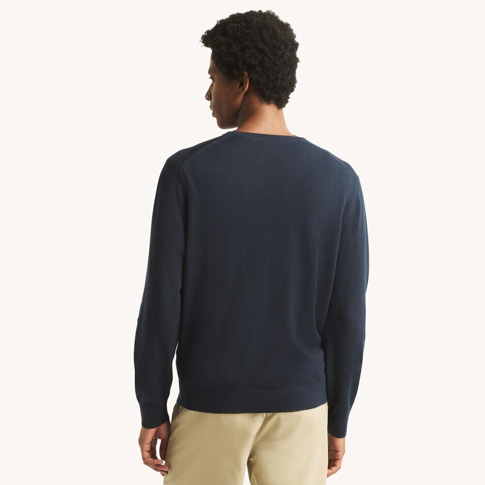 Navtech V-Neck Deck Sweater,Navy,large