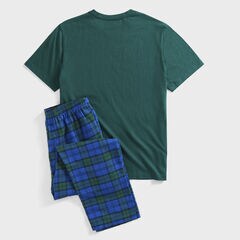 FLANNEL PAJAMA PANT SET,Cosmic Fern,large