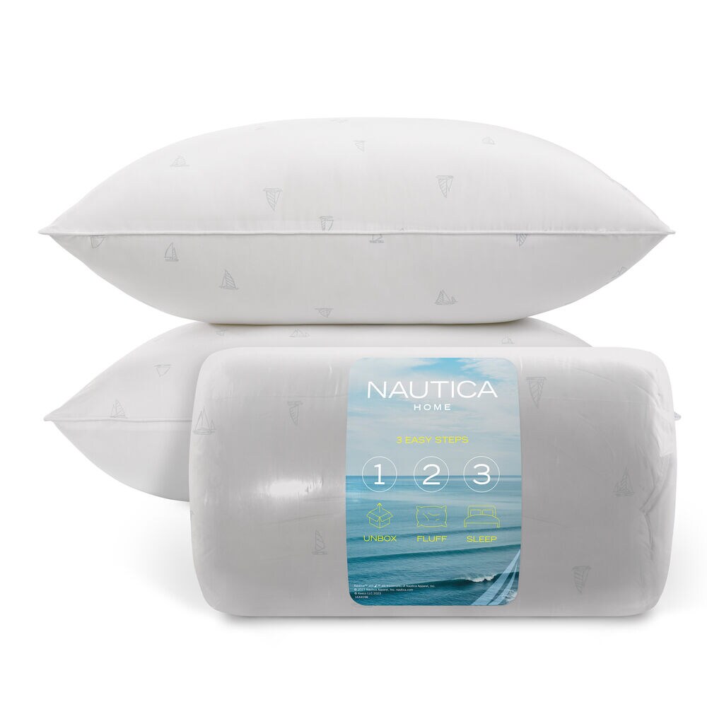 Sleep Max Sailboat Print Standard/Queen 2pc Pillows,Sea Salt,large