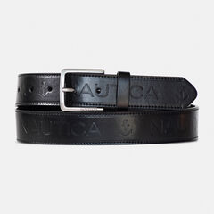 LOGO EMBOSSED BELT,True Black,large