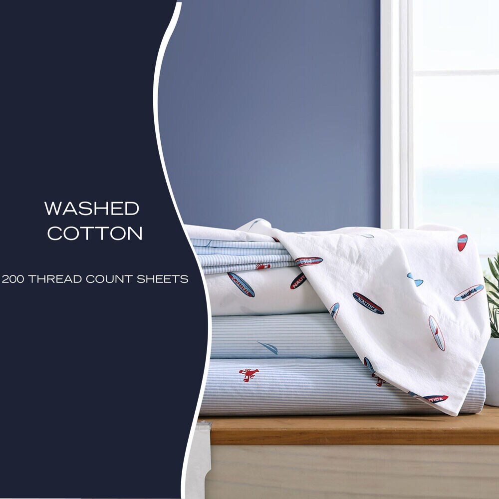 Lobster Walk Blue King Sheet Set,Navy Dusk,large