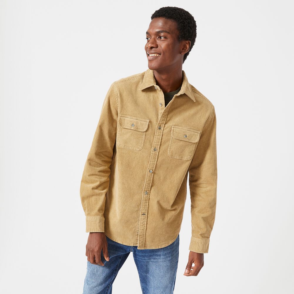 CORDUROY OVERSHIRT,Dark Brown,large