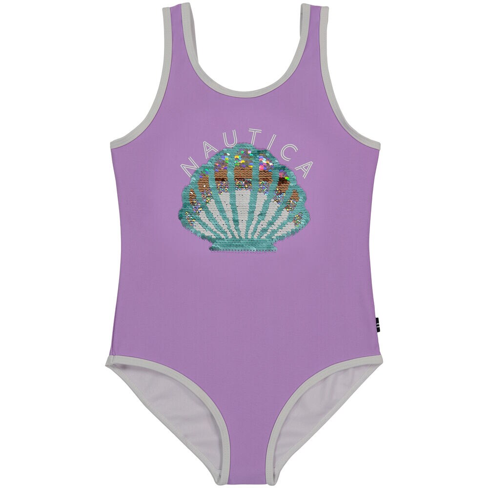 TODDLER GIRLS' SEASHELL ONE-PIECE (2T-4T),Guppy Grape,large