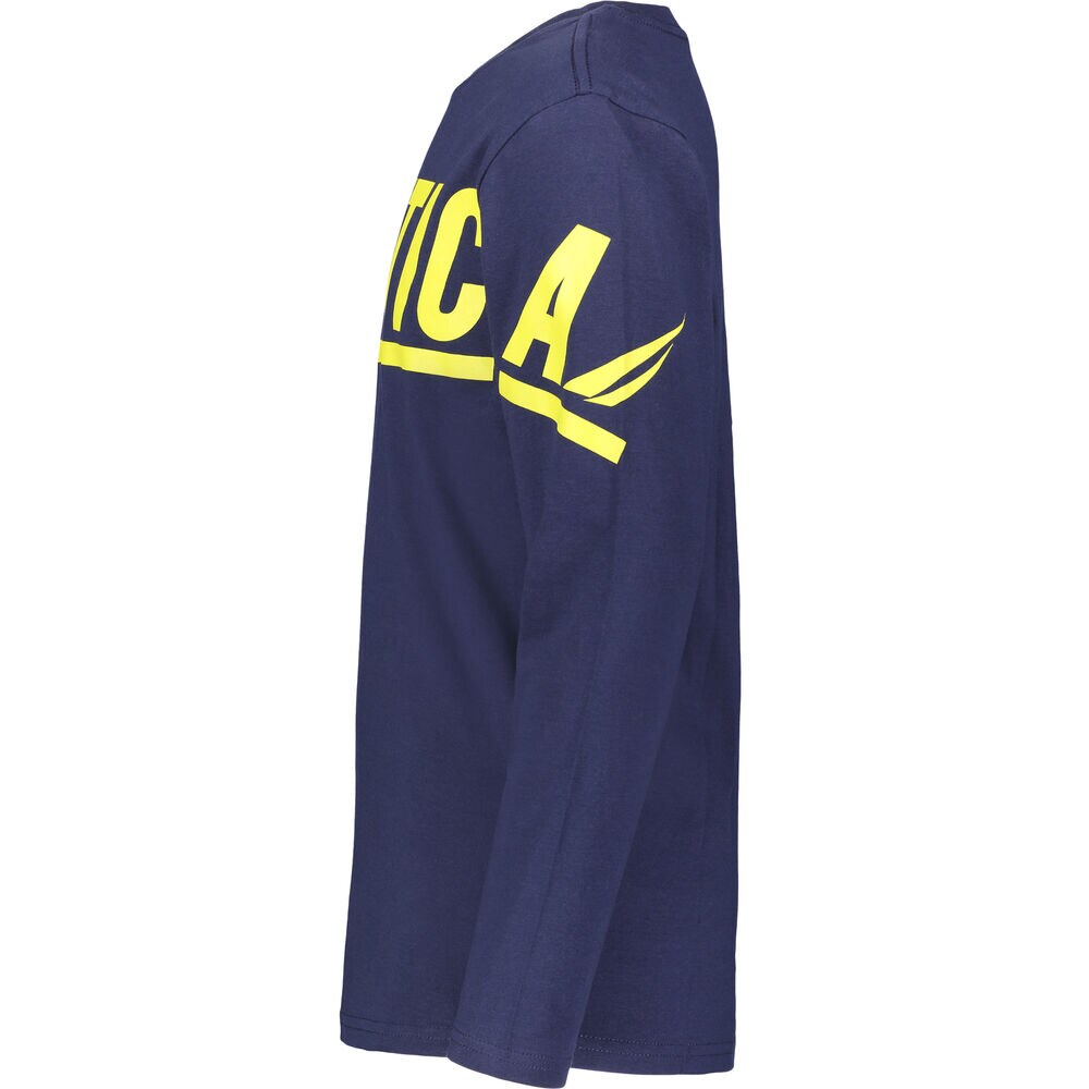 BOYS' LOGO LONG-SLEEVE T-SHIRT (8-20),J Navy,large