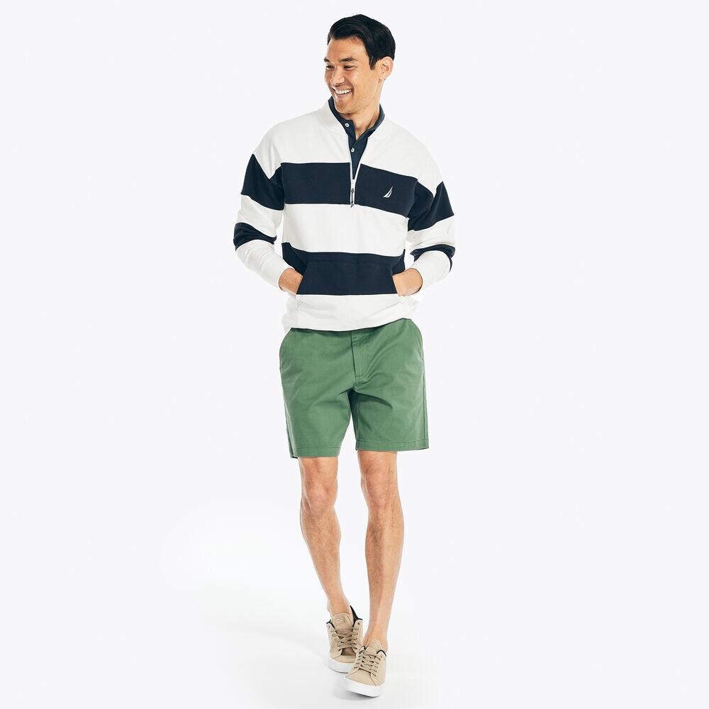 HALF-ZIP STRIPED BOMBER JACKET,Sail White,large