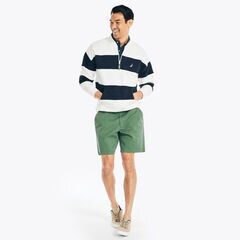 HALF-ZIP STRIPED BOMBER JACKET,Sail White,large