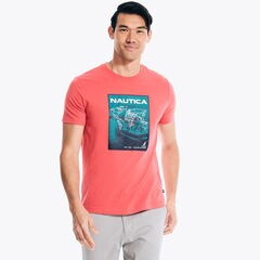 Big & Tall Sustainably Crafted Sailing Division Graphic T-Shirt,Dark Coral Cape,large