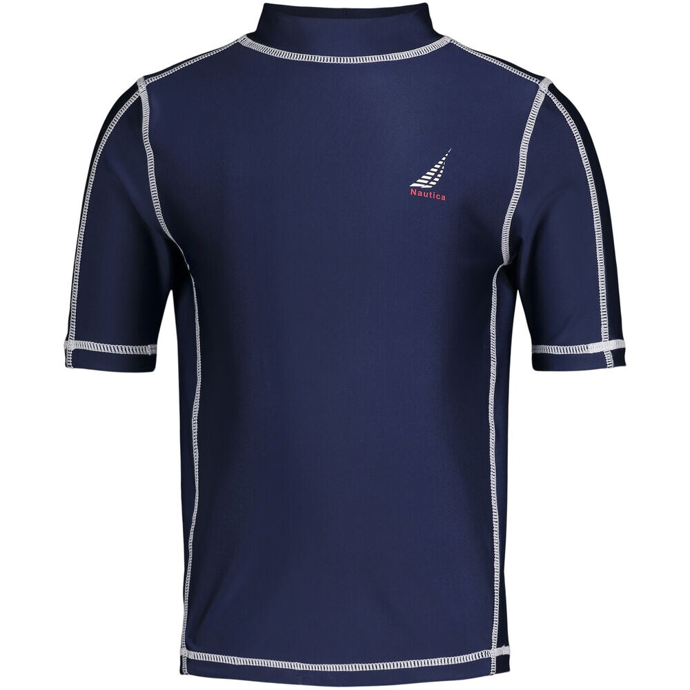TODDLER BOYS' SOLID BRAND ICON RASH GUARD (2T-4T),J Navy,large