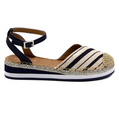 Nadana Espadrille Sandals in Stripe,Navy,large