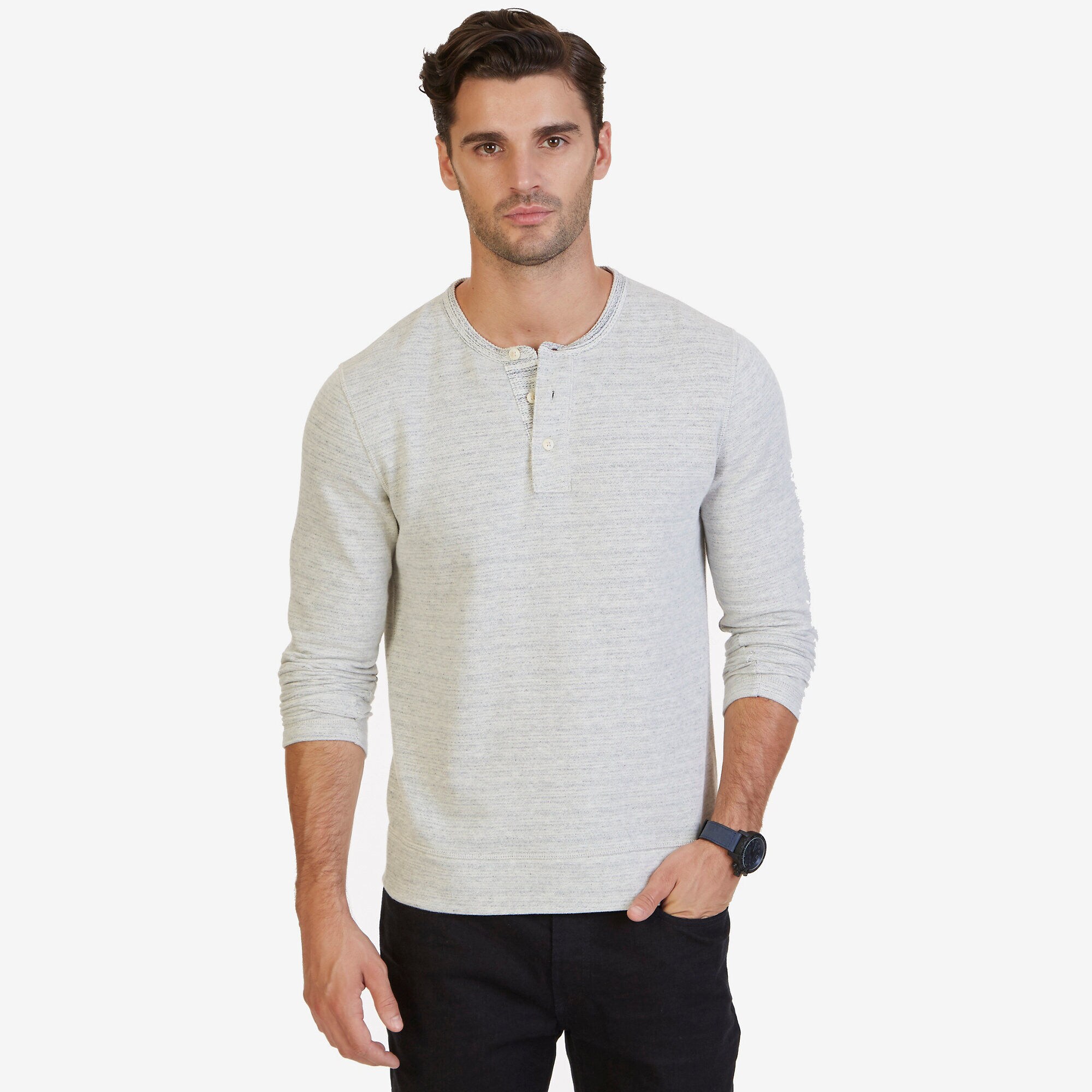 Long Sleeve Henley,Antiquity Tan,large