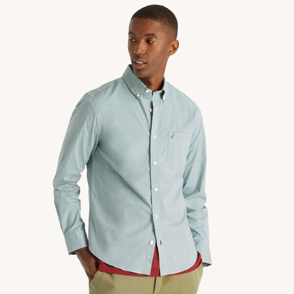 SLIM FIT WRINKLE-RESISTANT MICRO GINGHAM SHIRT