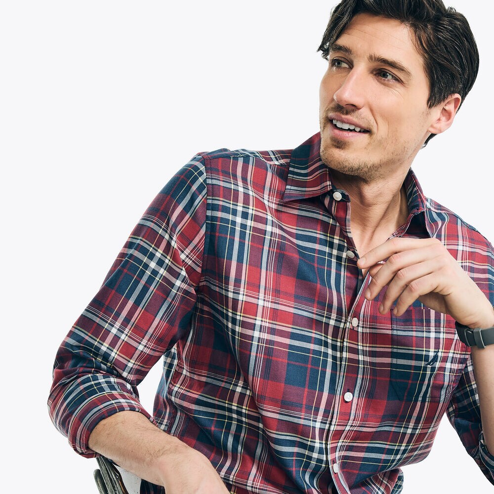 Big & Tall Plaid Shirt,Indian Summer,large