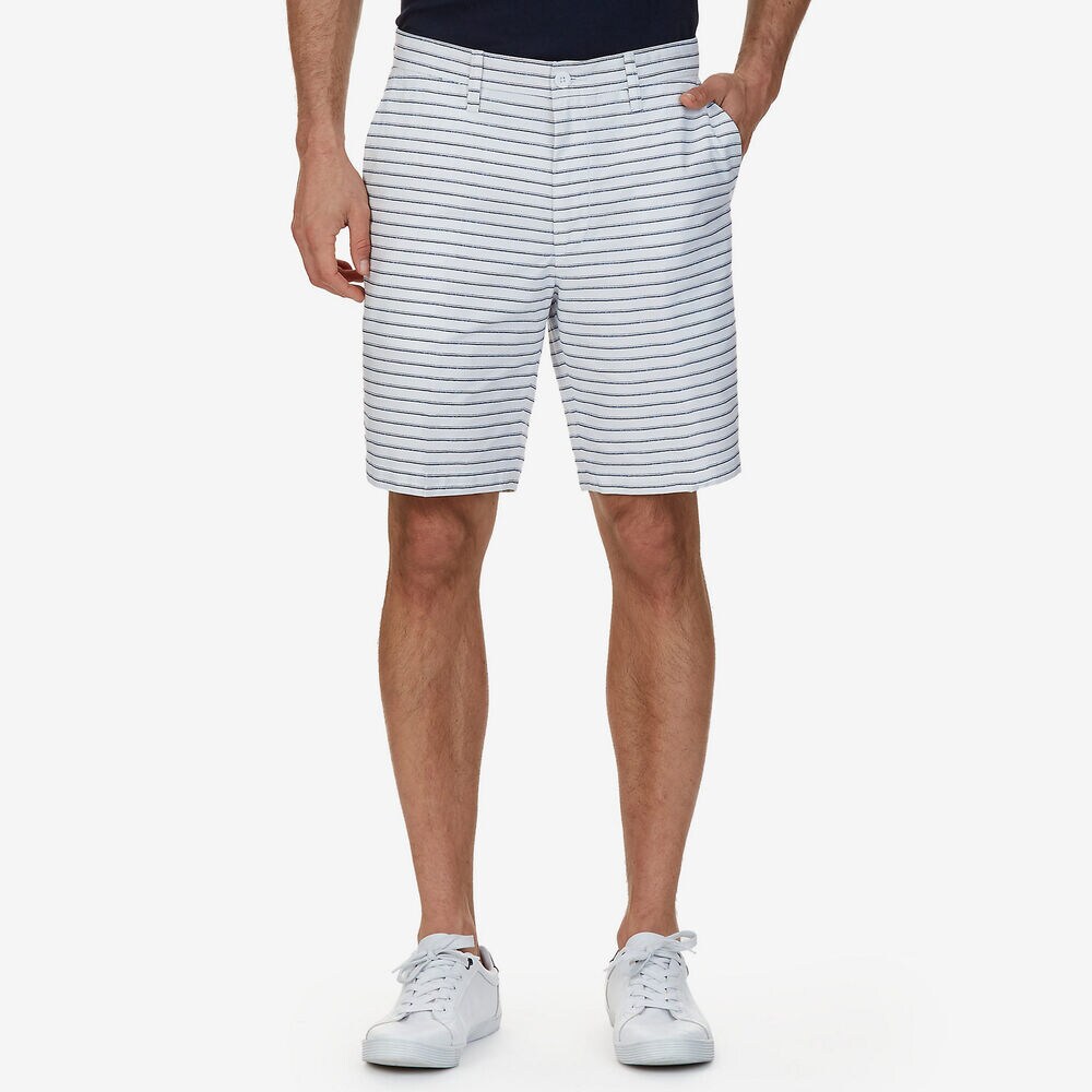  Classic Fit Striped Short,Bright White,large